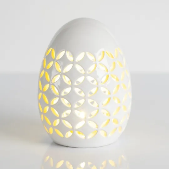 Kirkland's Home Pre-Lit Ceramic Egg Lantern- Lanterns