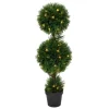 Kirkland's Home Pre-Lit Double Ball Cedar Potted Topiary- Trees & Topiaries