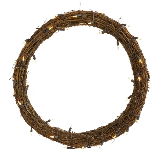 Kirkland's Home Pre-Lit Light Woven Vine Wreath- Wreaths