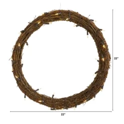 Kirkland's Home Pre-Lit Light Woven Vine Wreath- Wreaths