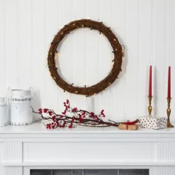 Kirkland's Home Pre-Lit Light Woven Vine Wreath- Wreaths
