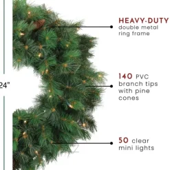 Kirkland's Home Pre-Lit Royal Oregon Pine Wreath- Wreaths