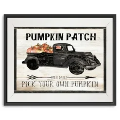 Kirkland's Home Pumpkin Patch Black Truck Giclee Canvas Art Print- Wall Quotes & Signs