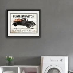 Kirkland's Home Pumpkin Patch Black Truck Giclee Canvas Art Print- Wall Quotes & Signs