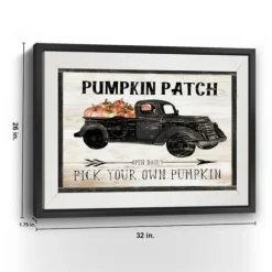 Kirkland's Home Pumpkin Patch Black Truck Giclee Canvas Art Print- Wall Quotes & Signs