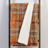 Kirkland's Home Pumpkin Plaid Sherpa Throw- Blankets & Throws