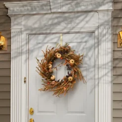Kirkland's Home Pumpkin Seedpod Stalks Harvest Wreath- Wreaths