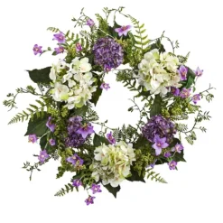 Kirkland's Home Purple And White Hydrangea Wreath- Wreaths