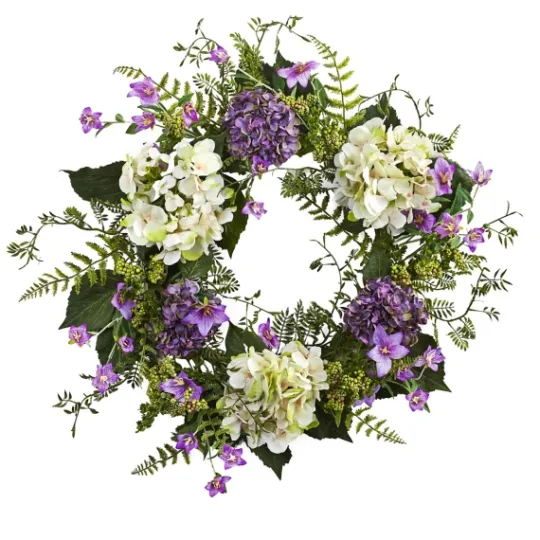 Kirkland's Home Purple And White Hydrangea Wreath- Wreaths