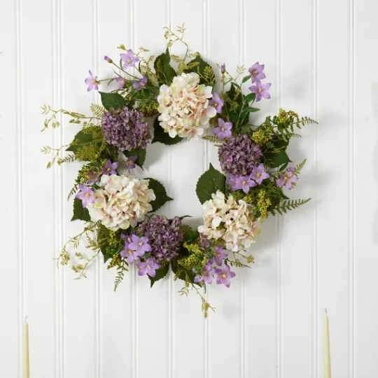 Kirkland's Home Purple And White Hydrangea Wreath- Wreaths
