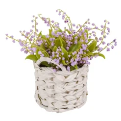 Kirkland's Home Purple Lily Of The Valley Arrangement In Basket- Arrangements & Greenery