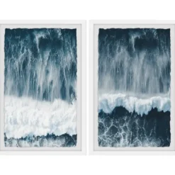 Kirkland's Home Raging Waves Diptych 2-Pc. Framed Wall Art Set- Framed Art