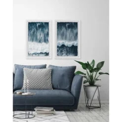 Kirkland's Home Raging Waves Diptych 2-Pc. Framed Wall Art Set- Framed Art