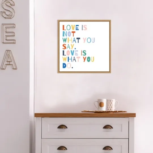 Kirkland's Home Rainbow Words I Framed Canvas Art Print- Wall Quotes & Signs