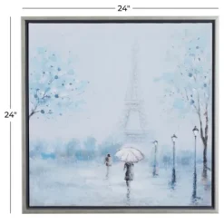 Kirkland's Home Rainy Paris Blues Transitional Framed Wall Art- Framed Art