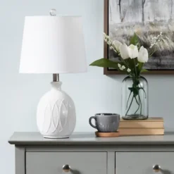 Kirkland's Home Raised Geometric Table Lamp- Table Lamps