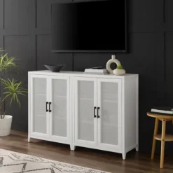 Kirkland's Home Rattan 4-Doors Wood Cabinet- Tv Stands & Media Consoles