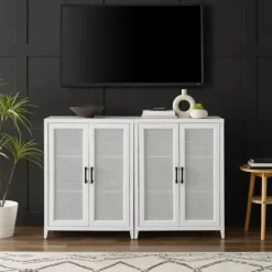 Kirkland's Home Rattan 4-Doors Wood Cabinet- Tv Stands & Media Consoles