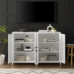 Kirkland's Home Rattan 4-Doors Wood Cabinet- Tv Stands & Media Consoles