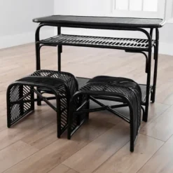 Kirkland's Home Rattan 3-Pc. Nesting Table Set- Console Tables