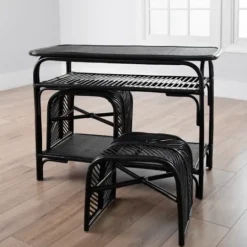 Kirkland's Home Rattan 3-Pc. Nesting Table Set- Console Tables