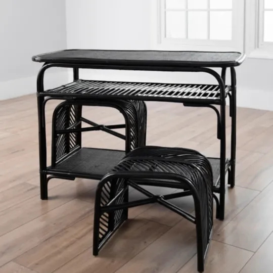Kirkland's Home Rattan 3-Pc. Nesting Table Set- Console Tables