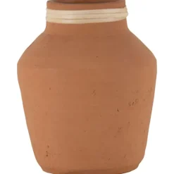 Kirkland's Home Rattan Rim Hand-Thrown Terracotta Vase- Vases