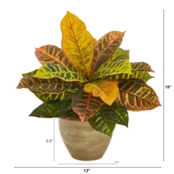 Kirkland's Home Real Touch Potted Garden Croton Plant- Trees & Topiaries