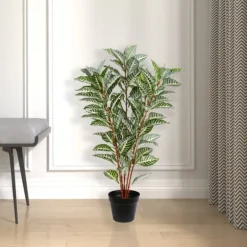 Kirkland's Home Real Touch Zebra Plant In Nursery Planter- Trees & Topiaries