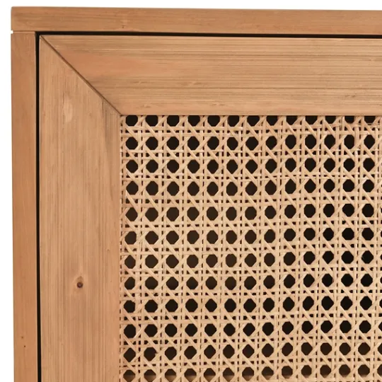 Kirkland's Home Reclaimed Pine And Woven Cane Cabinet- Cabinets & Sideboards
