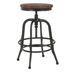 Kirkland's Home Reclaimed Pine Wood Adjustable Counter Stool- Bar Stools & Counter Height Stools