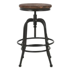 Kirkland's Home Reclaimed Pine Wood Adjustable Counter Stool- Bar Stools & Counter Height Stools