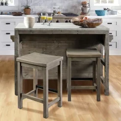 Kirkland's Home Reclaimed Pine Wood Counter Stool- Bar Stools & Counter Height Stools