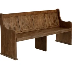 Kirkland's Home Reclaimed Pine Wood High Back Pew Dining Bench- Dining Chairs