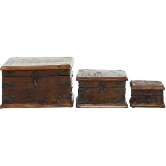 Kirkland's Home Reclaimed Wood Antique Box Set, Set Of 3- Baskets & Boxes