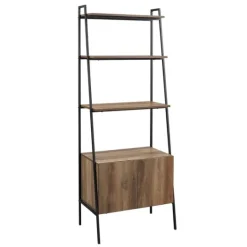 Kirkland's Home Reclaimed Wood Modern Ladder Bookcase With Cabinet- Bookshelves
