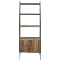 Kirkland's Home Reclaimed Wood Modern Ladder Bookcase With Cabinet- Bookshelves