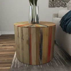 Kirkland's Home Reclaimed Wood Round Accent Table- Accent & End Tables