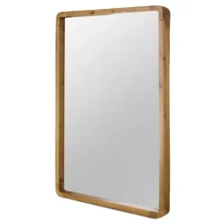 Kirkland's Home Rectangle Light Brown Wood Wall Mirror- Decorative Mirrors