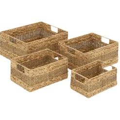 Kirkland's Home Rectangular Baskets With Metal Handles, Set Of 4- Baskets & Boxes