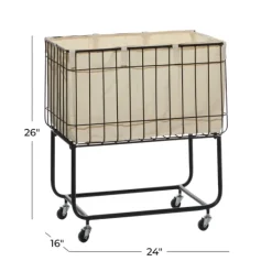 Kirkland's Home Rectangular Black Rolling Storage Cart- Baskets & Boxes