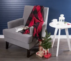 Kirkland's Home Red And Black Buffalo Check Throw- Blankets & Throws