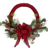 Kirkland's Home Red And Black Buffalo Check Pine And Berry Wreath- Wreaths