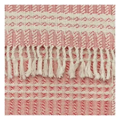 Kirkland's Home Red And Ivory Striped Cotton Throw- Blankets & Throws
