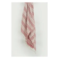 Kirkland's Home Red And Ivory Striped Cotton Throw- Blankets & Throws