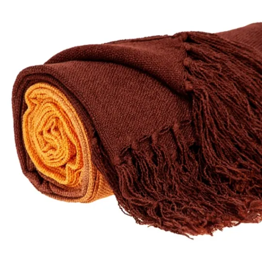 Kirkland's Home Red And Orange Ombre Fringed Throw- Blankets & Throws