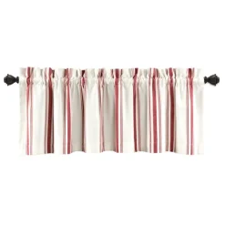 Kirkland's Home Red And White Farmhouse Stripe Valance- Curtains & Drapes