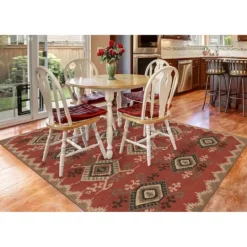 Kirkland's Home Red Bali Medallion Indoor/Outdoor Area Rug, 4X7- Outdoor Rugs