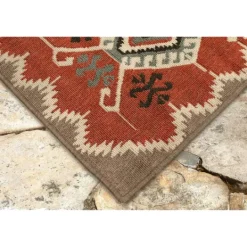 Kirkland's Home Red Bali Medallion Indoor/Outdoor Area Rug, 4X7- Outdoor Rugs