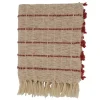 Kirkland's Home Red Beige Stripe Throw Blanket- Blankets & Throws